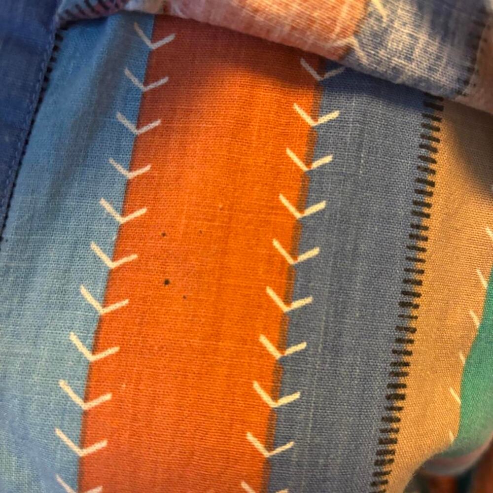 90s Western Stripe Crop Button Up – Southwest Cowgirl Top M - Picture 7 of 8